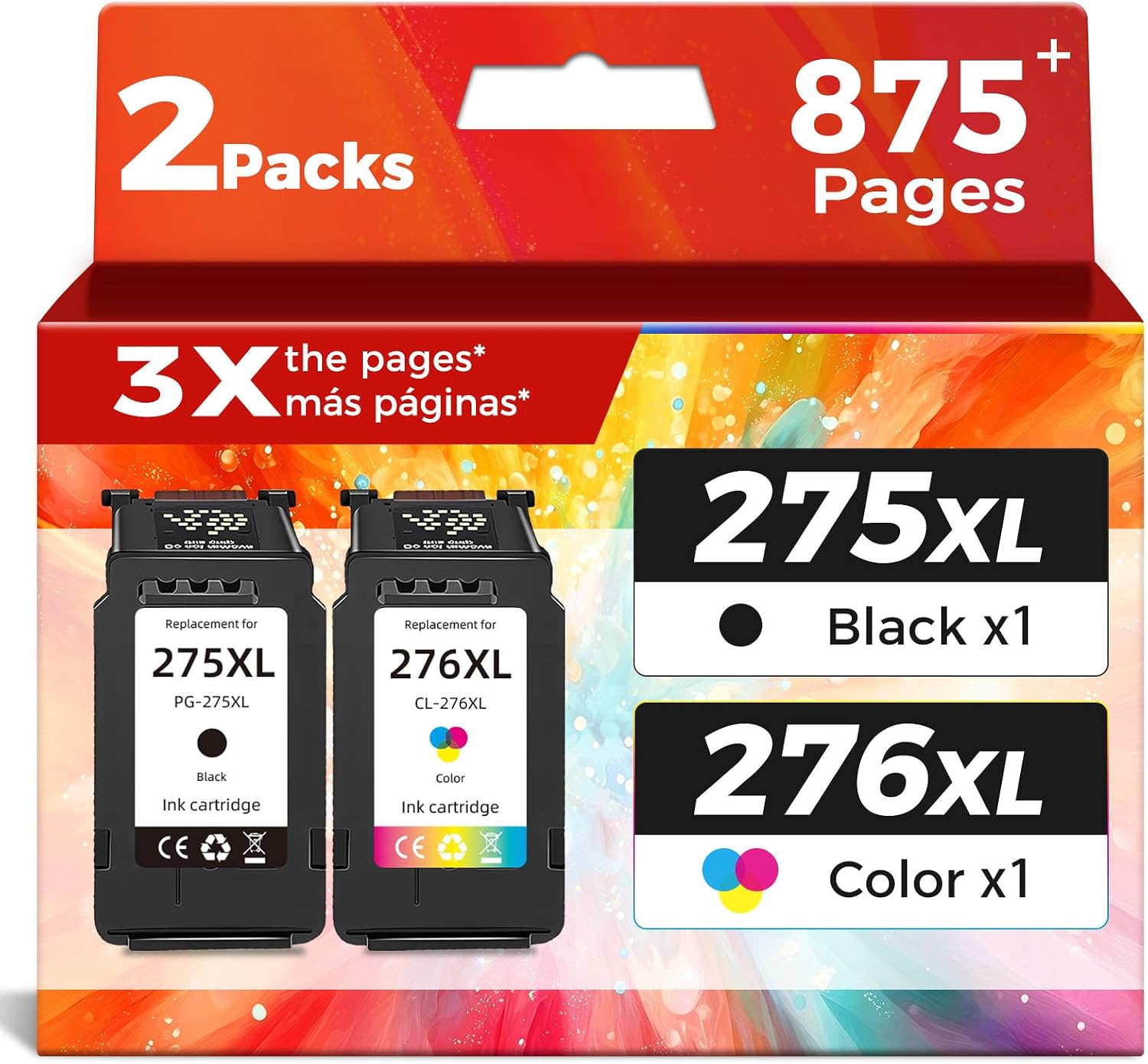 PG-275 CL-276 XL Ink Cartridge Replacement for Canon 275XL 276XL
