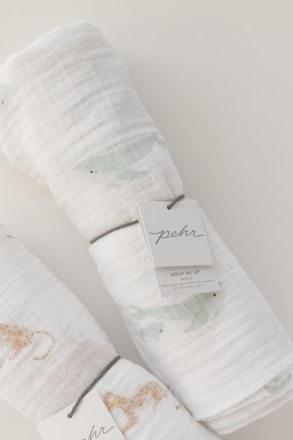 PEHR Muslin Cotton Swaddle, Follow me Whale | Organic Baby Blanket | Ultra-Soft & Versatile | Playful Animal Print | 47” x 47”