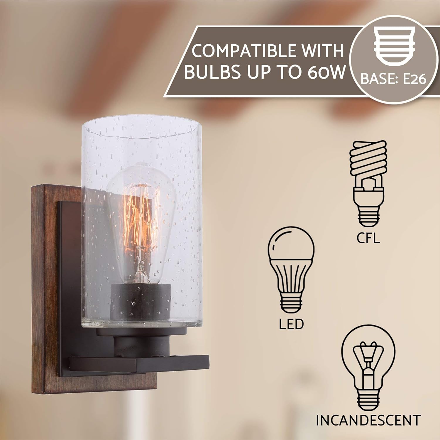 🔥 Crаzу Dеаlѕ Kira Home Sedona 9 Modern Rustic Wall Sconce + Seeded Glass Cylinder Shade, Oil Rubbed Bronze + Wood Style Walnut Finish Prоduсt Dеаl Kira Home Sedona 9 Modern Rustic Wall Sconce + Seeded Glass Cylinder Shade, Oil Rubbed Bronze + Wood Style Walnut Finish