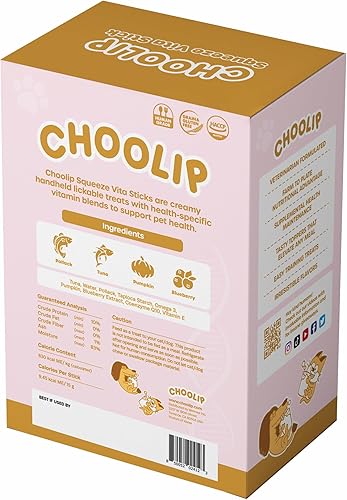 Miniatura 9 de Choolip Squeeze Vita Stick - Golosinas suaves para gatos infundidas con vitaminas para gatos de apoyo renal. Paquete de 49 golosinas cremosas para