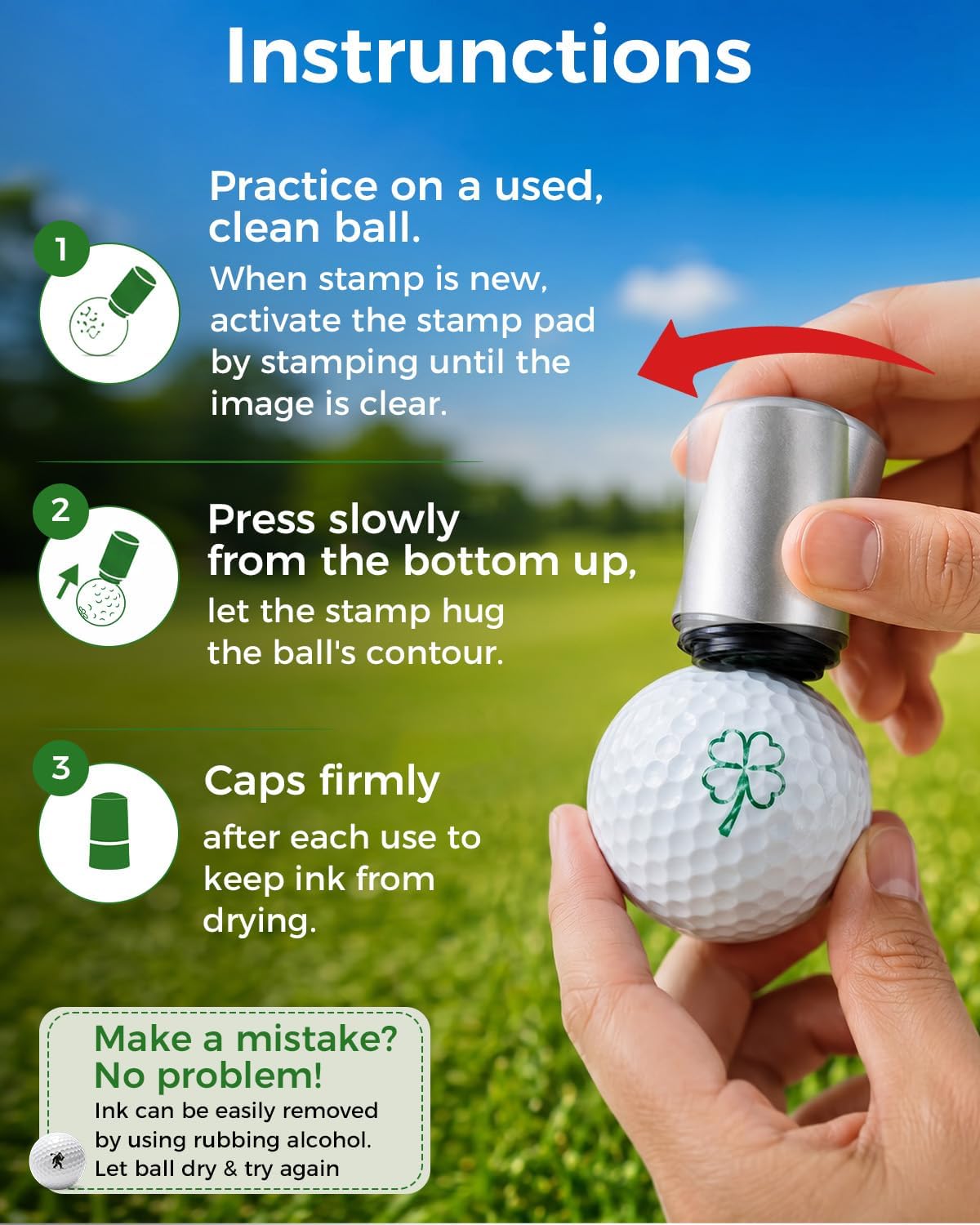 Golf Ball Stamp Personalized with 0.78'' Larger Logo Size image 5