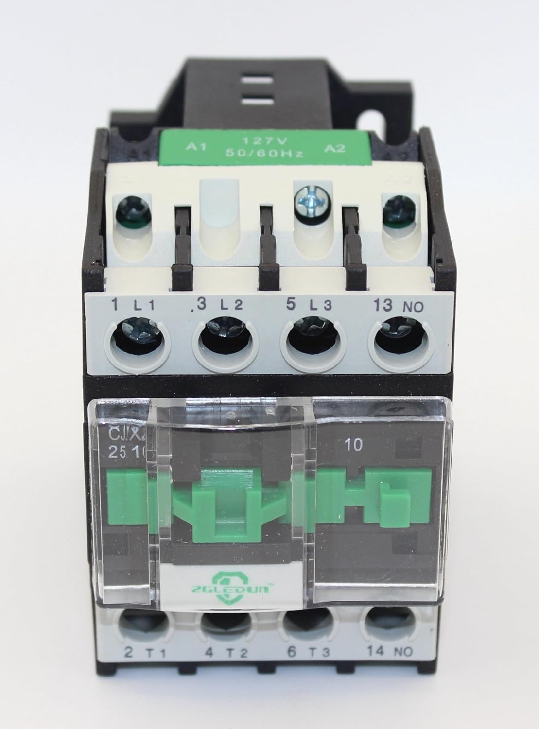 AC Contactor, CJX2-25A*110~127V AC, Screw Clamp Terminals, DIN Rail Installation, 3 Pole+Auxiliary 1NO, Motor Control