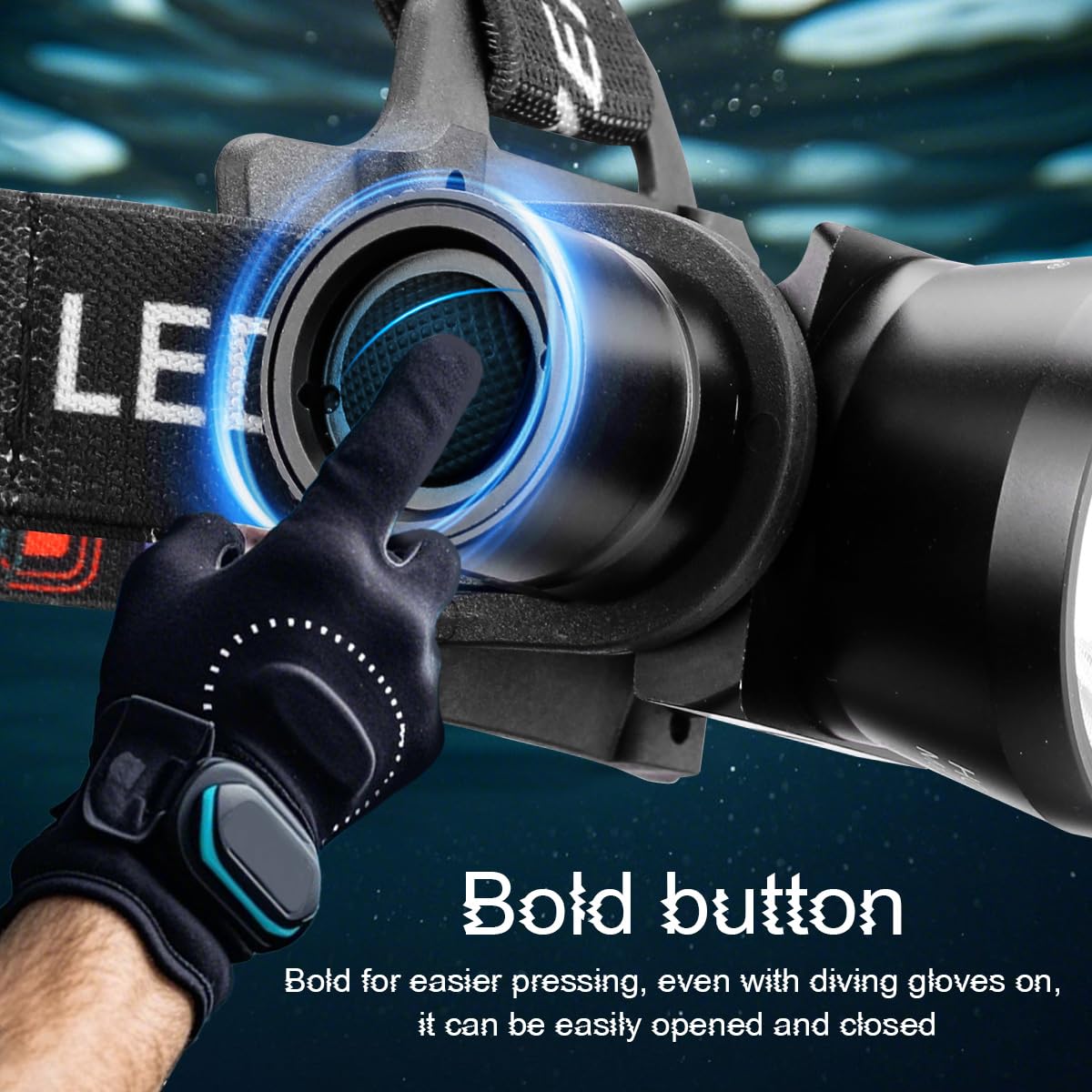 Lampe frontale de plongée super lumineuse 3000 lumens IP68 étanche rechargeable avec 3 modes, parfaite pour la plongée sous-marine, la plongée nocturne et l'exploration sous-marine