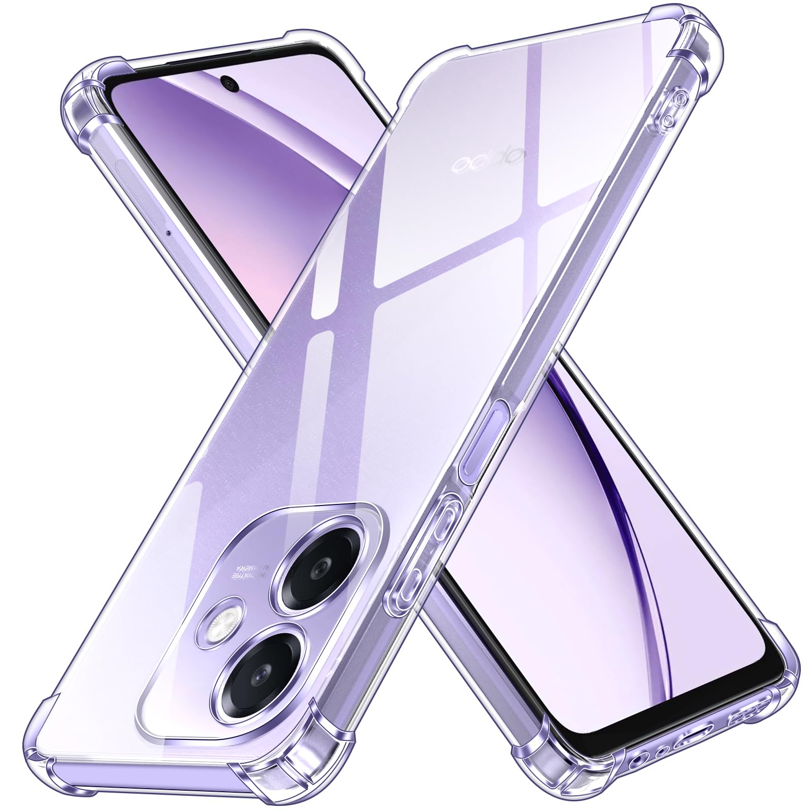 Custodia Per Oppo A40/A40m/A60 Con 2 Vetri Temperati - Trasparente, Antiurto E Sottile - Foto 2