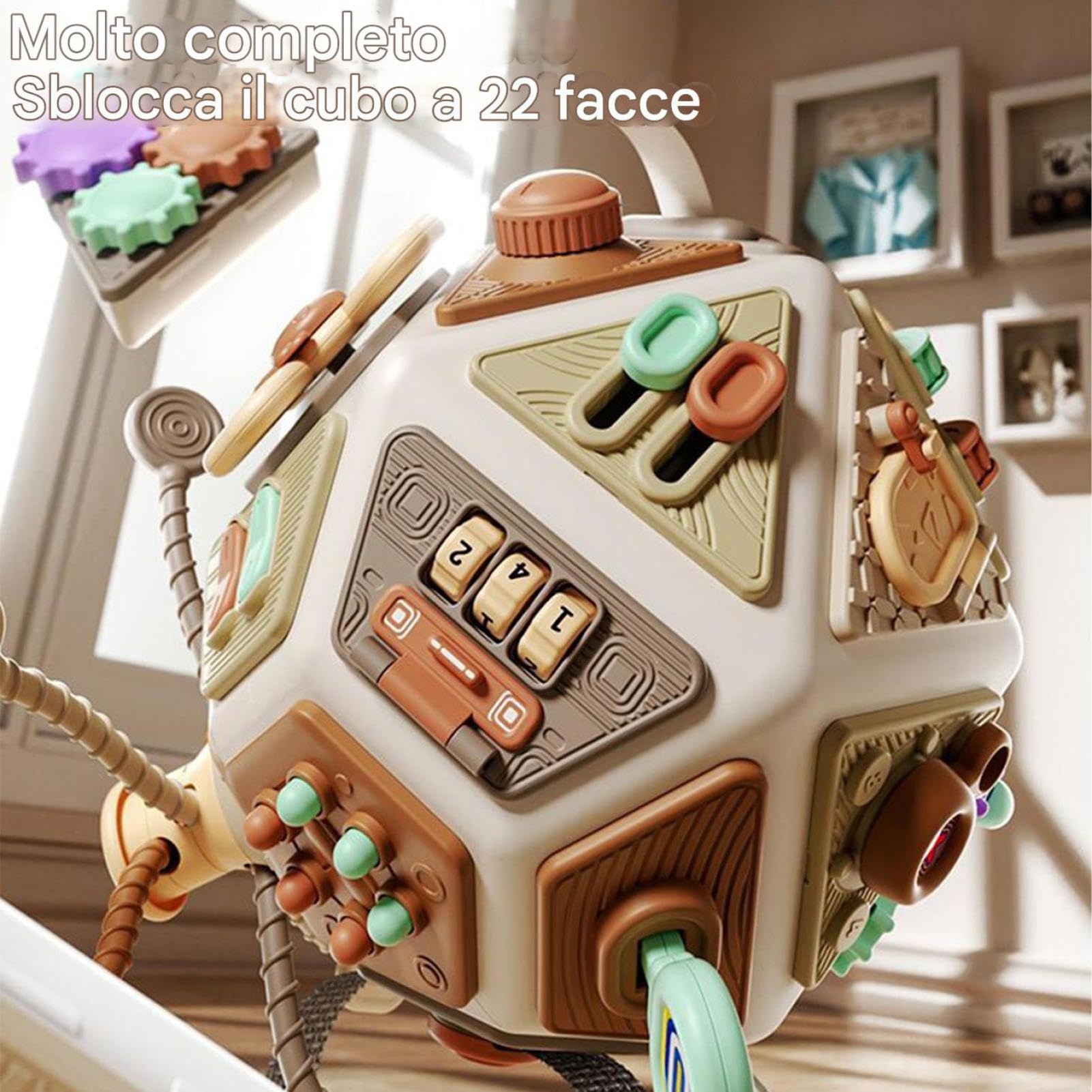 Cubo Da Tavolo Occupato - 20x19,5 Cm Attività Di Sviluppo Delle Capacità Motorie | Cubo Attivita Portatile Per Bambini | Attività Di Viaggio Cognitive Cubi Occupati Per La Scuola Materna Del Viag