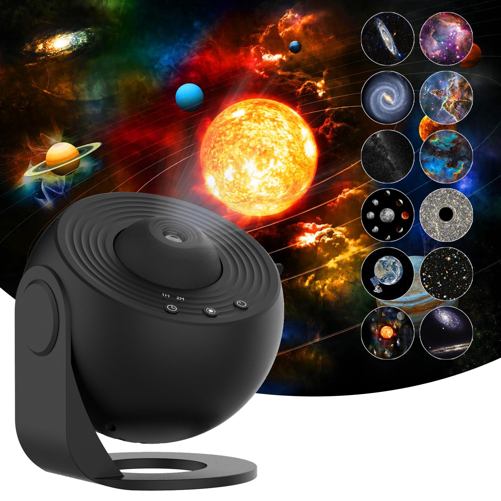 Qiuzonai Black (Frosted Black) Galaxy Projector, Star Projector, 12 In 1 Planetarium, 4K Realistic Starry Sky Night Light With Solar System, Constellation, Moon For Kids Room Adults Bedroom Ceiling
