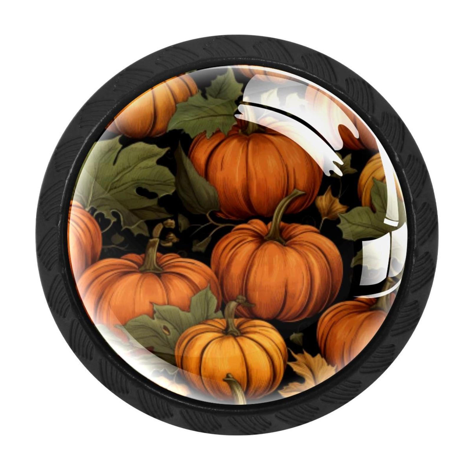 CHENZZZZ 4 Pieces Thanksgiving Pumpkin Kitchen Cabinet Knobs Drawer Knobs Dresser Knobs Black Knobs Drawer Pulls Dresser Drawer Handles Knobs for Dresser Drawers