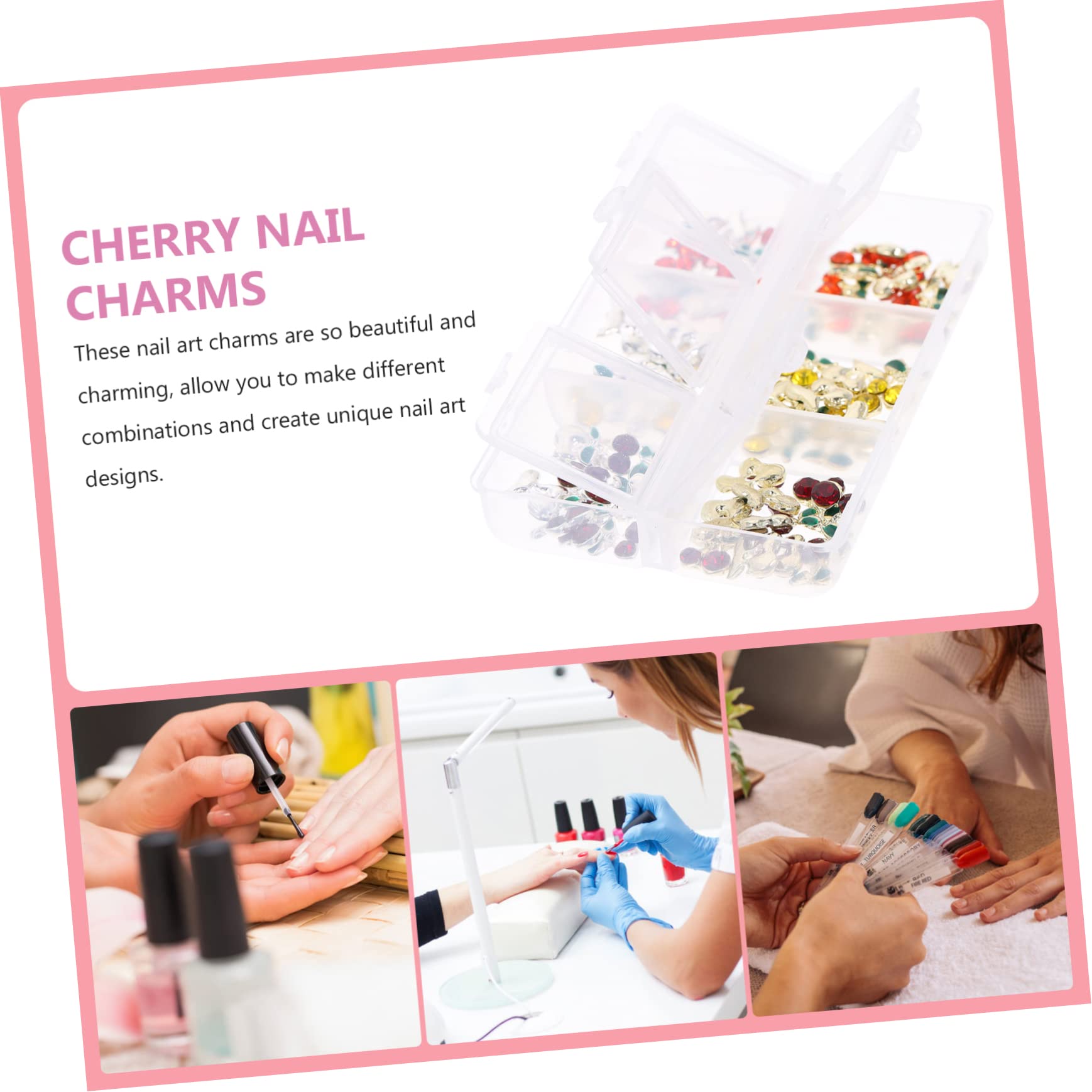 Healeved 120pièces Charms De Nail Art Cerise Accessoires De Manucure Brillants Pour Décorations De Vernis à Éléments De Design Élégants Et Uniques