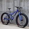 Mountain Bike, 26 Inch Fat Tire Bicycle, 27-Speed, High-Carbon Steel Frame, Full Suspension, Dual Disc Brake, 4.0 Inch Thick Wheels for Trail and Beach Riding, color: