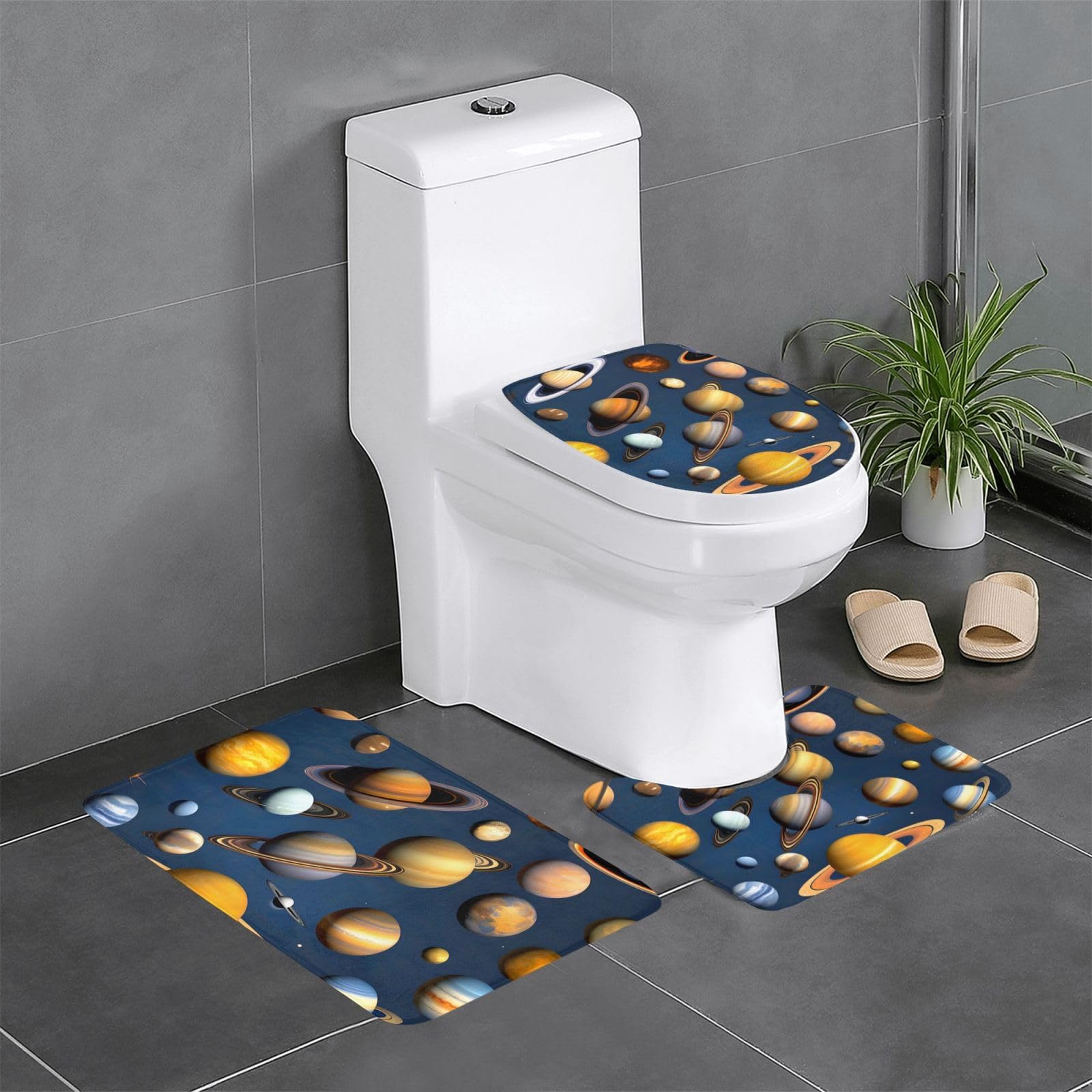 Tapis de bain système solaire antidérapant anti-glissade pour WC