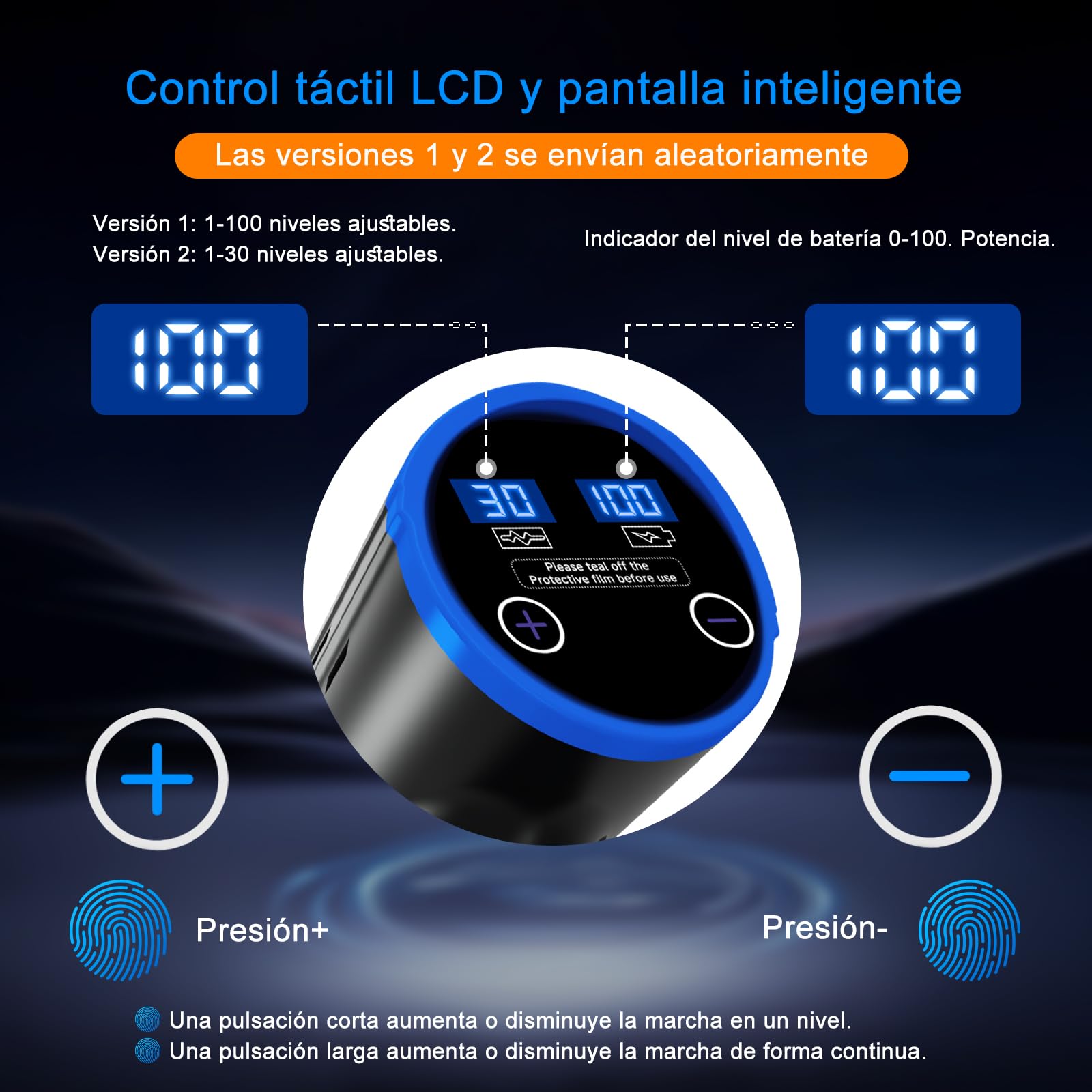 Hidrolimpiadora de Alta Presión, Hidrolimpiadora a Batería con Boquilla 6 en 1,Pistola de Agua a Presión con 2 Baterías, Lavadora Inalámbrica para Limpiar Coche, Terraza, Jardín (JH-19 Azul)