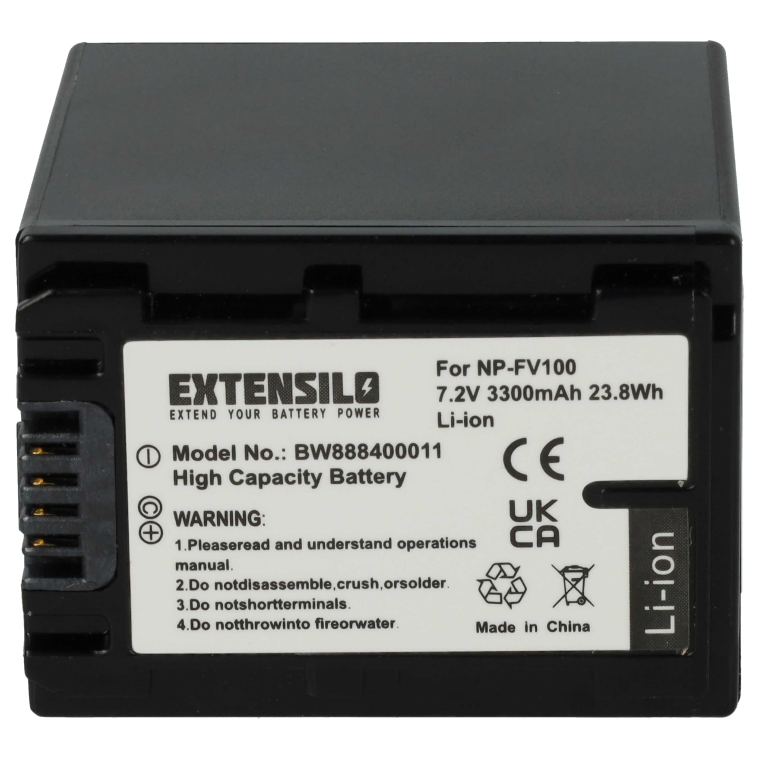 Akku Für Sony Kamera DCR-SR77E U.a. – 3300 MAh, 7,4 V Li-Ion, Ersatz Für NP-FV70 & Andere