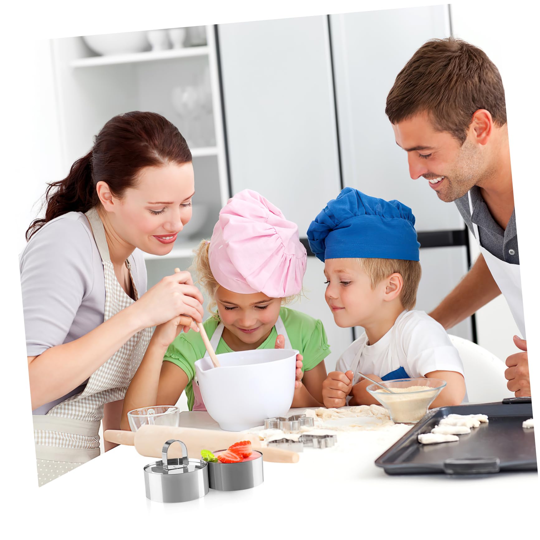 BESTonZON Formine per Dolci in Acciaio Inossidabile 8 Set Anelli da Cucina Rotondi Solidi e Antiruggine per Pasticceria Professionale e Ristoranti