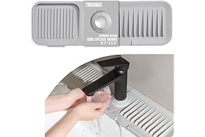 18" Silicone Faucet Handle Drip Catcher Tray Mat for Kitchen Sinkware and Bathrooms