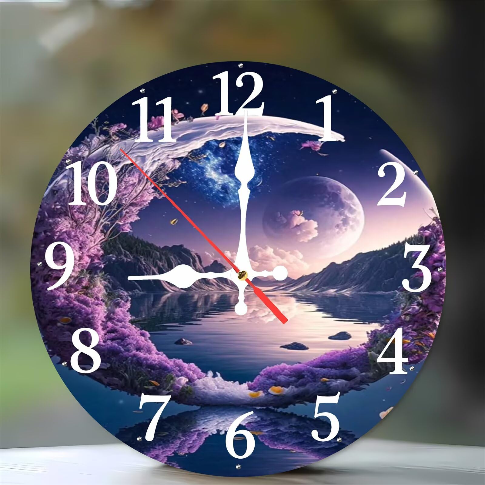 Horloge murale sans tic-tac bois 35 cm résout les bruits de nuit