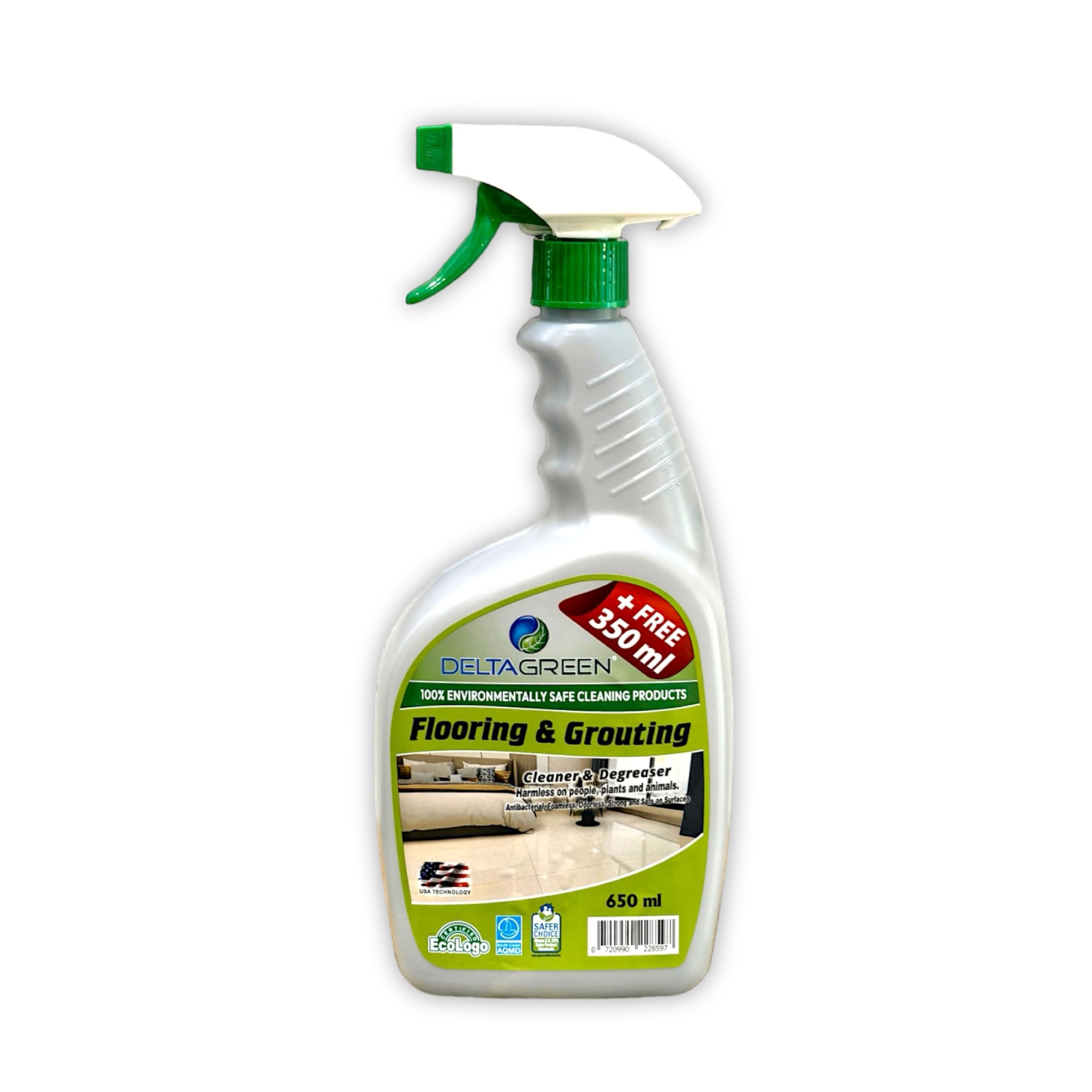 DELTAGREENFlooring & Grouting Cleaner & Degreaser 1L – Eco-Friendly Tough Stain & Grime Remover – Safe for All Floors