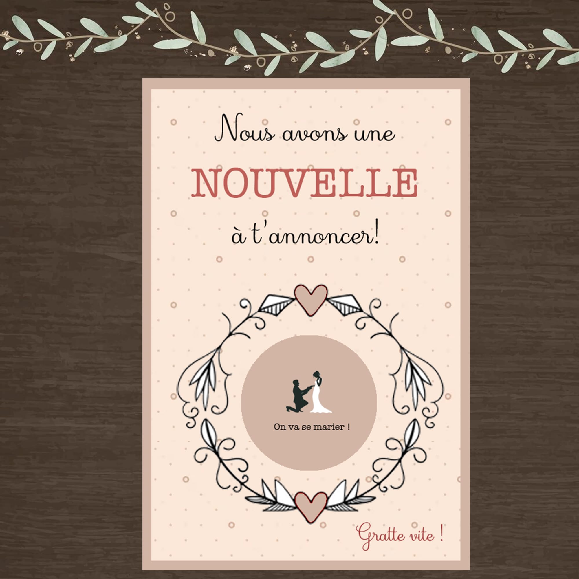Carte à gratter On va se marier - Annonce mariage originale H&J créations