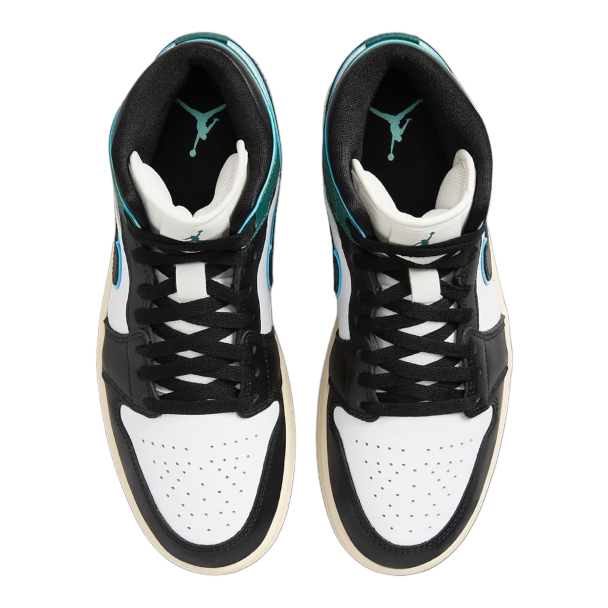 Jordan Nike Air 1 Mid FQ7818-100 Chaussures pour femme Blanc/noir/rose clair Pointure 42,5