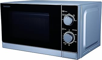 ميكروويف شارب 20 لتر، 800 وات بلون فضي، موديل R-20CR(S)