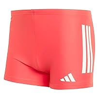 adidas Homme 3 Stripes Swim Boxers, Semi Lucid Red/White