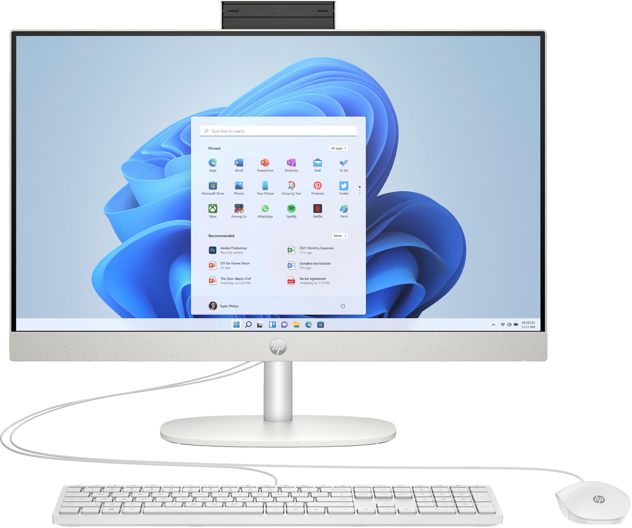 HP 24-cr0009ng AMD Ryzen? 3 7320U 60,5 cm (23.8") 1920 x 1080 Pixel All-in-One-PC 8 GB LPDDR5-SDRAM 512 GB SSD Windows 11 Home Wi-Fi 6 (802.11ax) Wei? (A04VWEA#ABD)