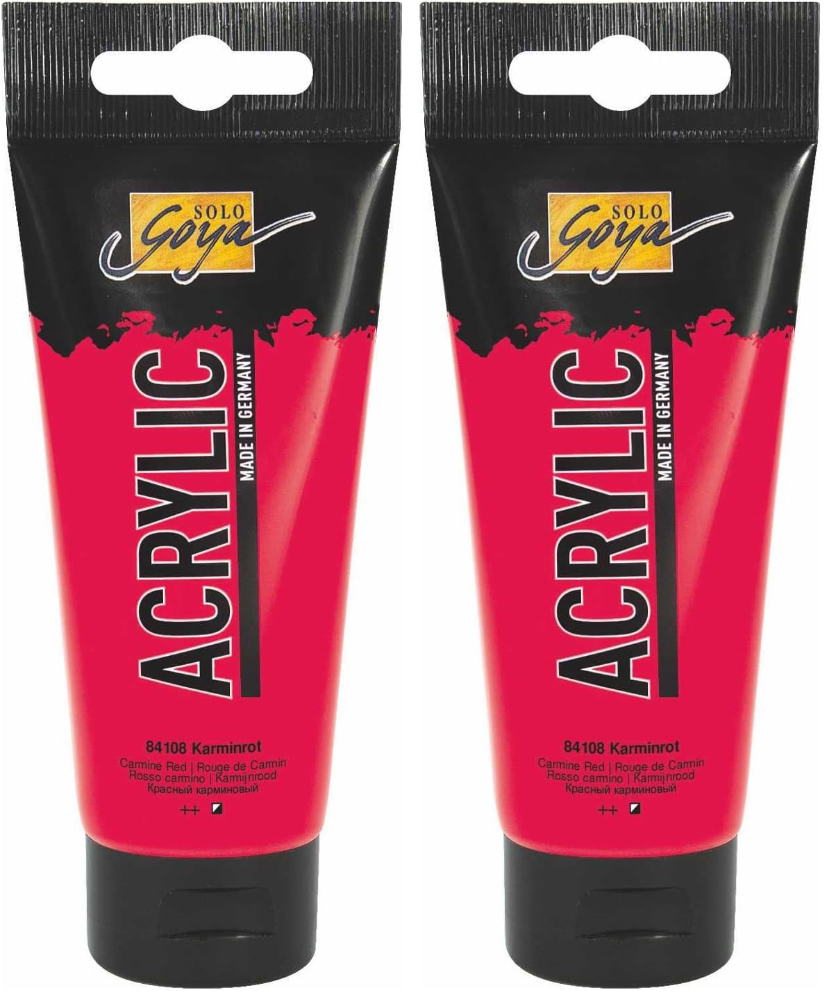 Kreul 84108 - Solo Goya Acrylic, 100 ml Tube in karminrot, cremige vielseitig einsetzbare Acrylfarbe in Studienqualität, auf Wasserbasis, schnell und matt trocknend, gut deckend, wasserfest