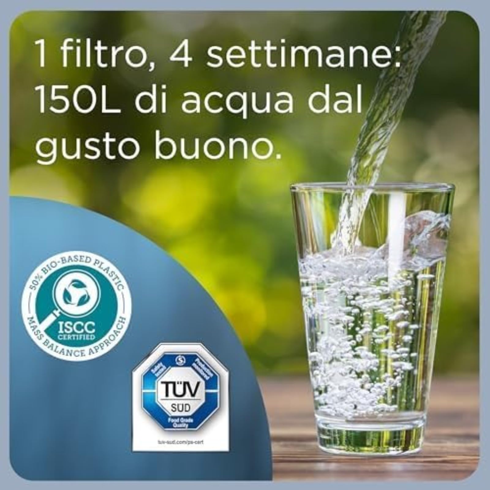Filtro de agua potable, reduce cloro, sarro, PFAS y metales, compatible con botellas de agua con filtro, 1 caja (6 unidades)