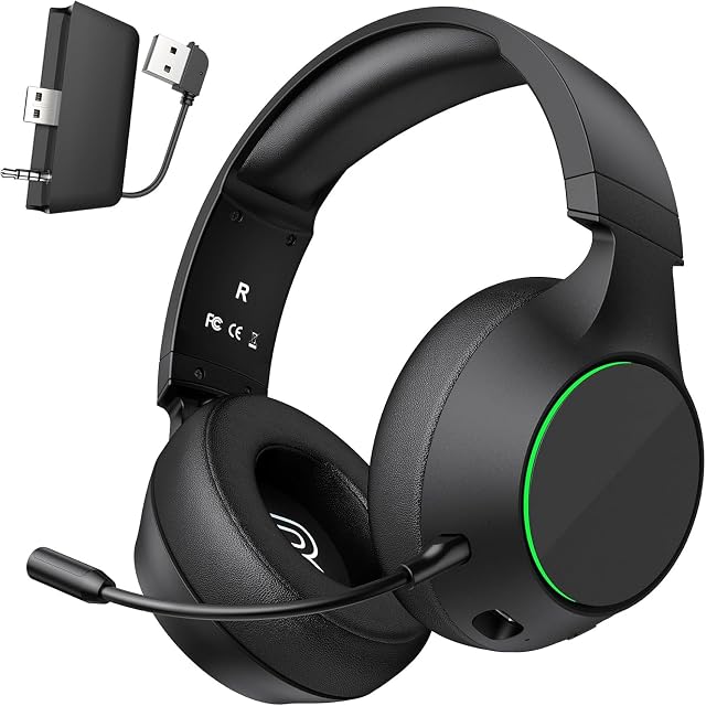 YPBDAN X4 Wireless Gaming Headset for Xbox Series X|S, Xbox One, PS5, PS4, PC, Mac, Switch, Bluetooth 5.3, 2.4GHz Gaming Headset, 70H Battery, ENC Noise Cancelling Microphone, Low Latency