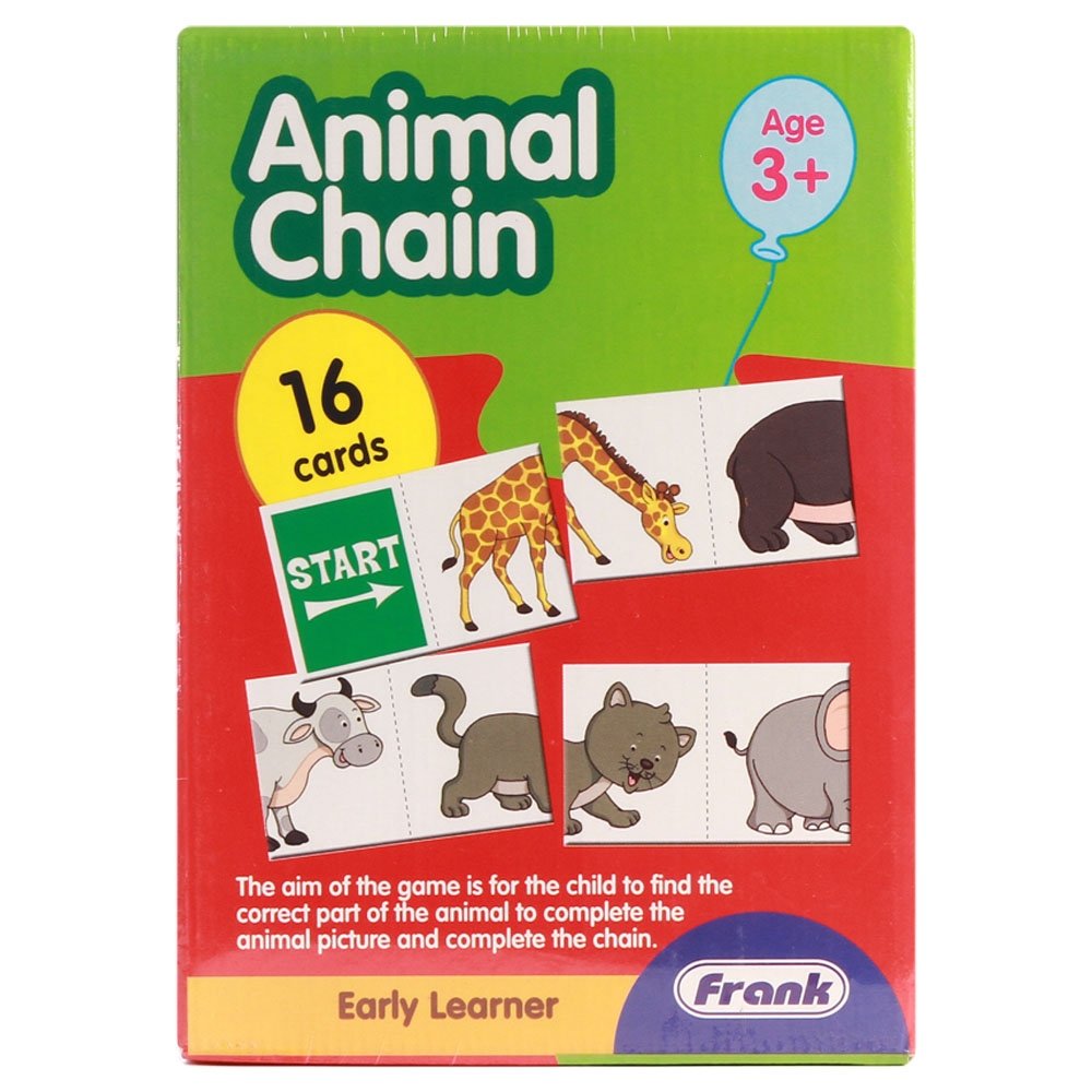 Frank Animal Chain Puzzle – 16 Cards, Early Learner Educational Puzzle with Animal Images | Ages 3 & Above | Educational Games (B009REZHFS) Amazon Price History, Amazon Price Tracker