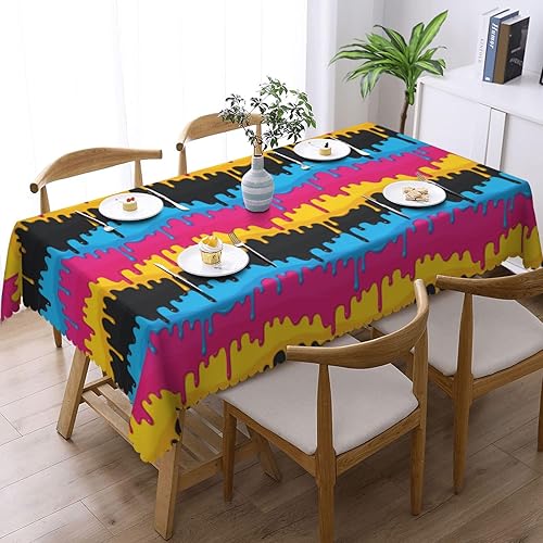 Aimeryup Dripping Paint Table Cloth Rectangle Table,Waterproof Tablecloth Rectangle Table Cloth Tablecloths for 6 Foot Rectangle Tables manteles de
