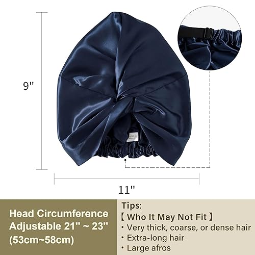 Miniatura 47 de ZIMASILK - Gorro para dormir de 100% seda morera de 0.18 libras para el cuidado del cabello, capota de seda con elástico para la cabeza (1 unidad,