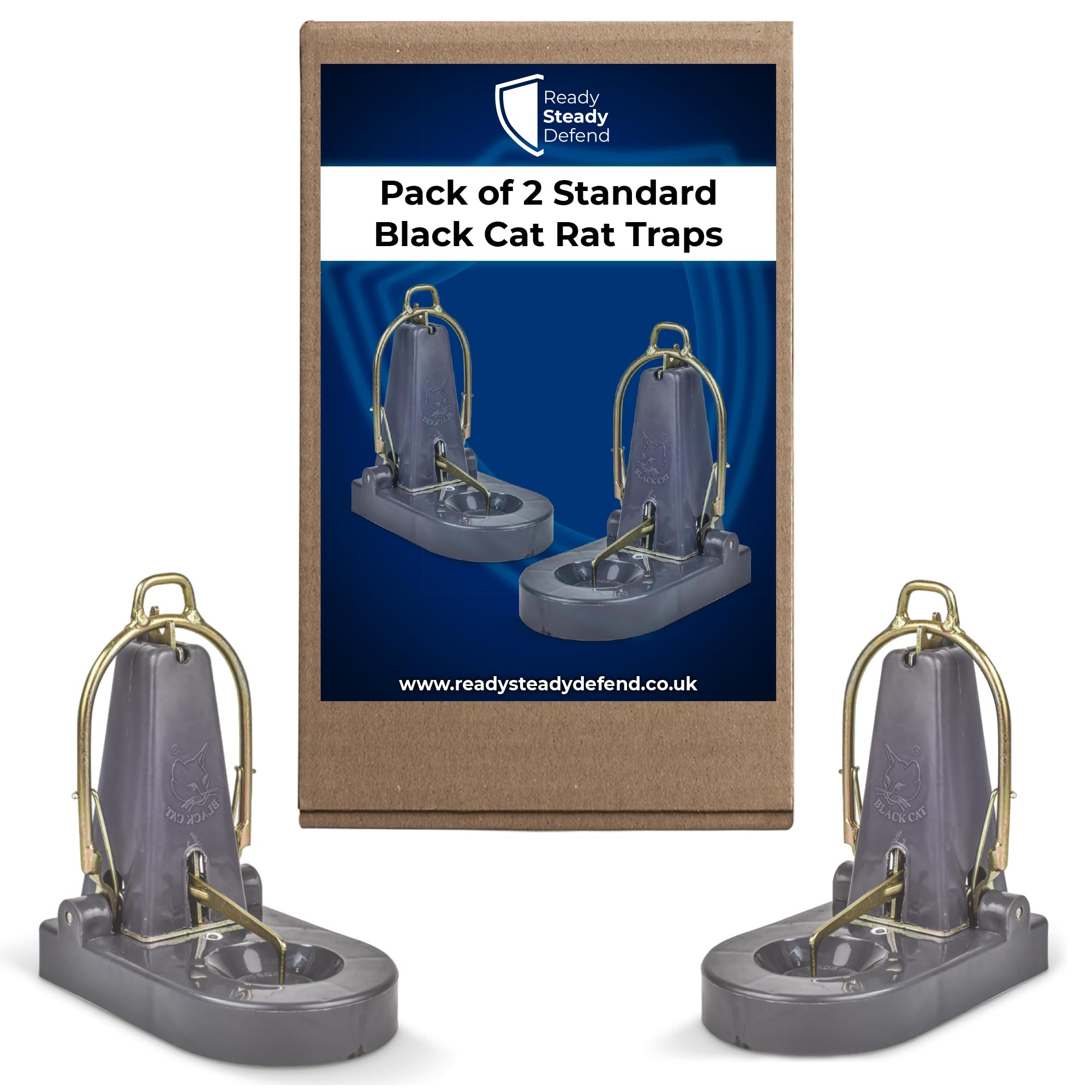 Instant Kill Rat Traps - 2 Pack Medium Heavy Duty Outdoor Safe, Spring ...