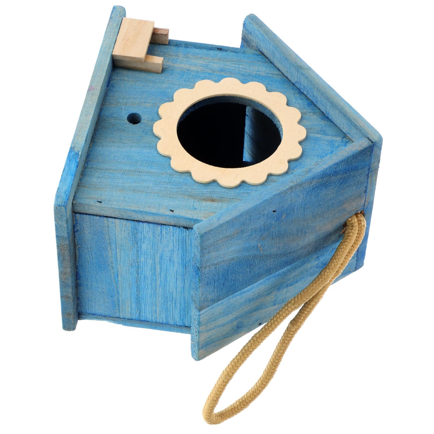 Sosoport 2piezas Casa De Madera para Pájaros Colgante Nido Decorativo Exterior Casita De Madera para Alimentación De Aves Diseño Creativo para Jardín y Patio