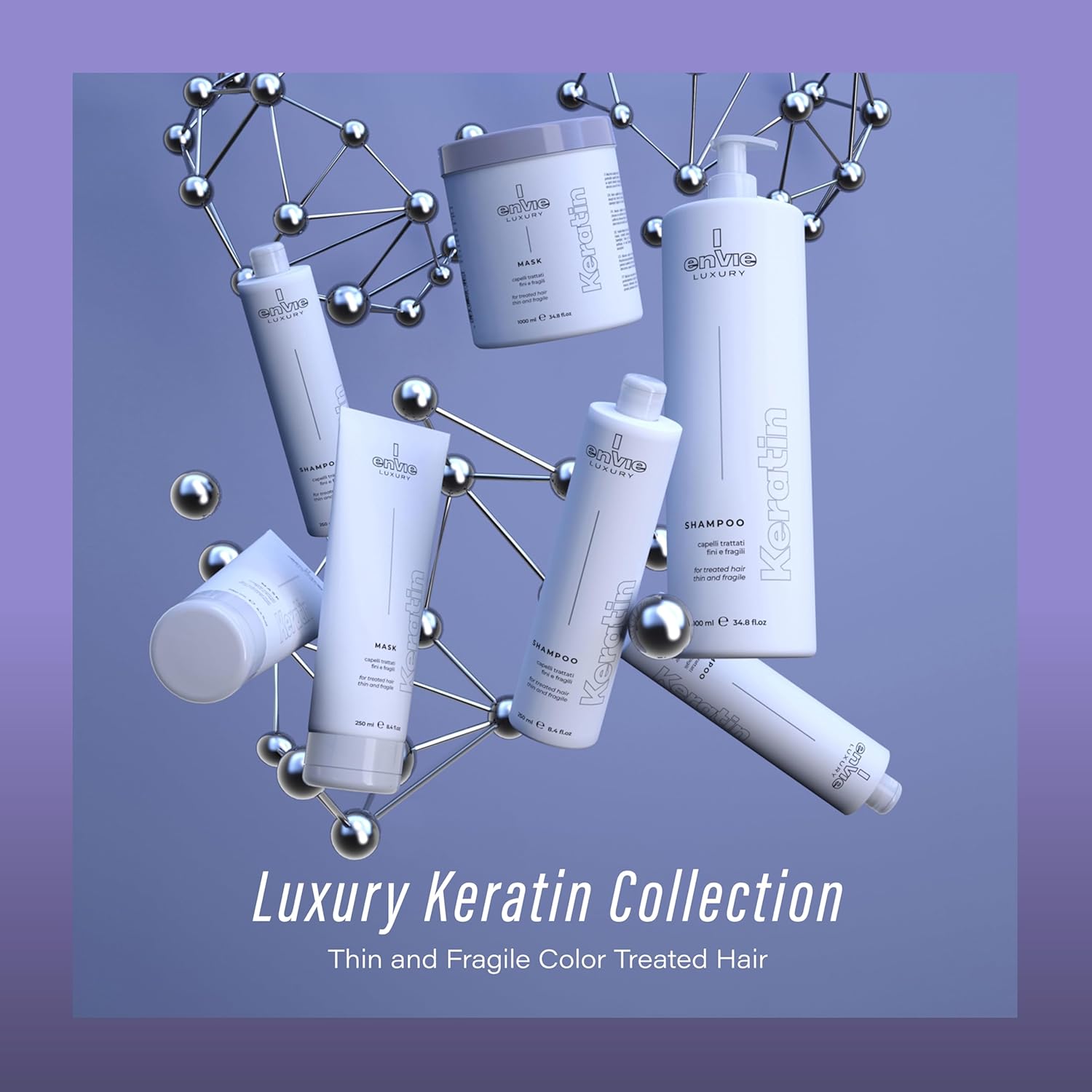 Keratin Shampoo - Keratina para Alisar el Pelo - Hydrating and Smoothing Shampoo for Brazilian Blowout and Straightening - Color Treated and Dry Hair, 250 mL - Image 4