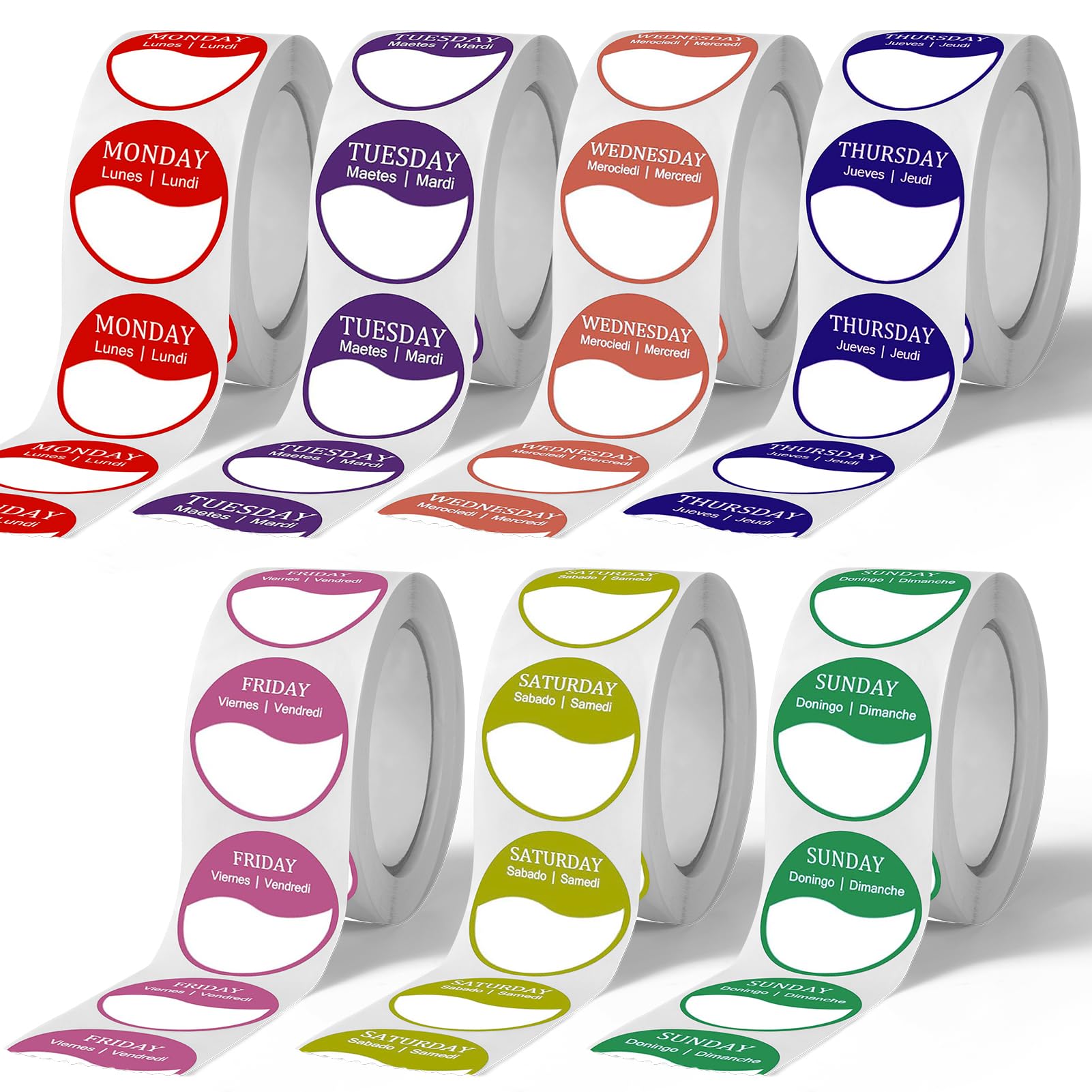 Amazon.com: Day of The Week Stickers, 3500PCs Day Dots Food Labels