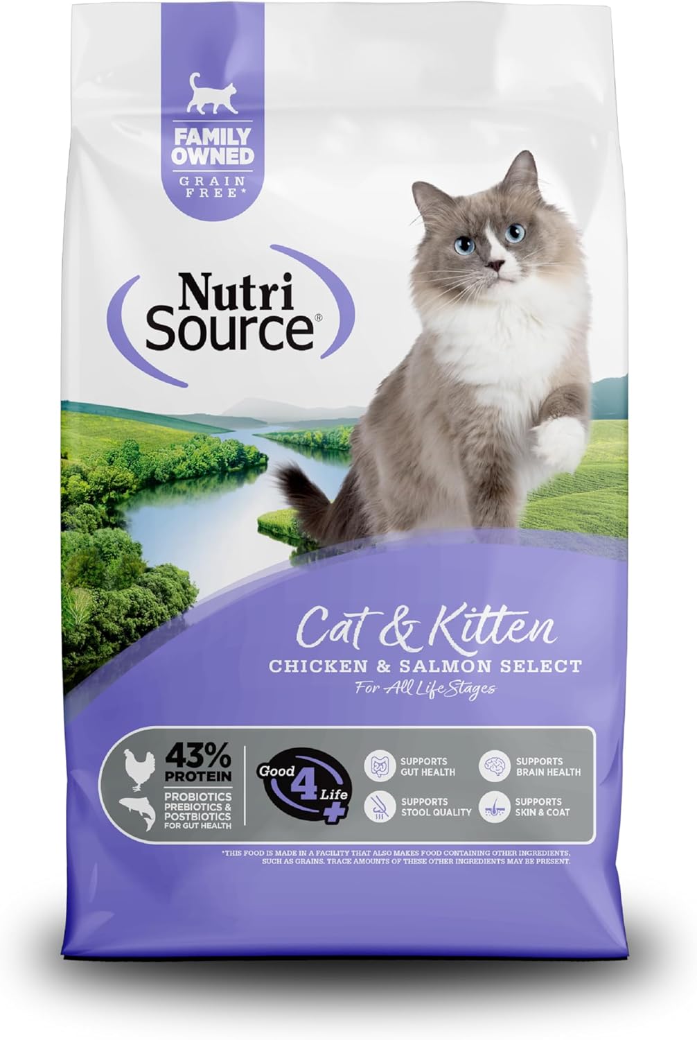 NutriSource Grain Free Cat & Kitten Chicken & Salmon Select, 4LB (Pack of 1)