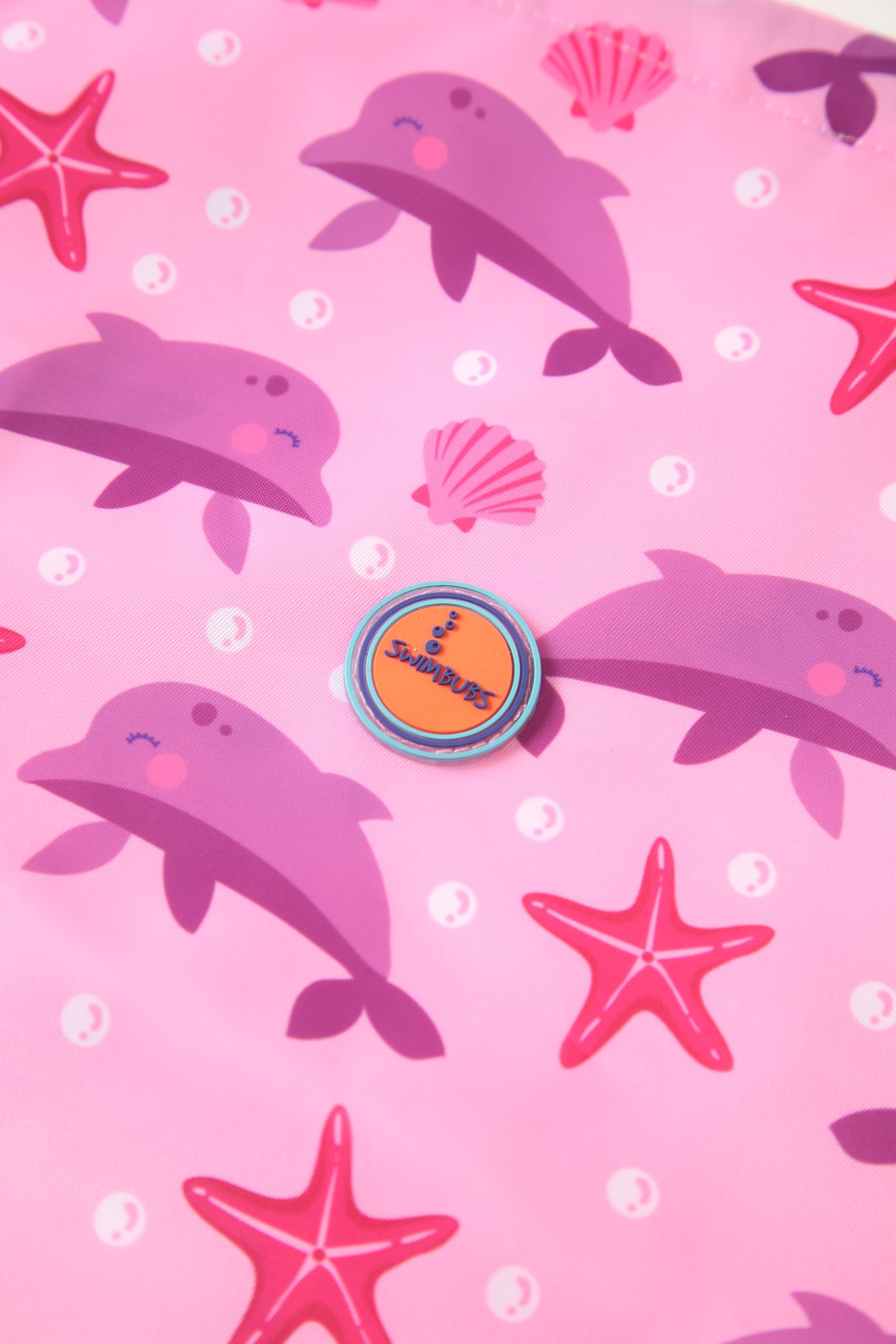 Swimbubs Kids PE Bag Drawstring Backpack – Baby & Toddler Swimming Bag for School, Sports & Swimming Lessons, Water-Resistant Gym Sack 40 x 30 cm (Pink Dolphin) - 4