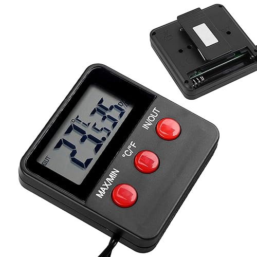 Miniatura 5 de Hztyyier Digital LCD Thermometer Hygrometer Temperature Humidity Monitor with Magnet Holder for Home Garden Greenhouse