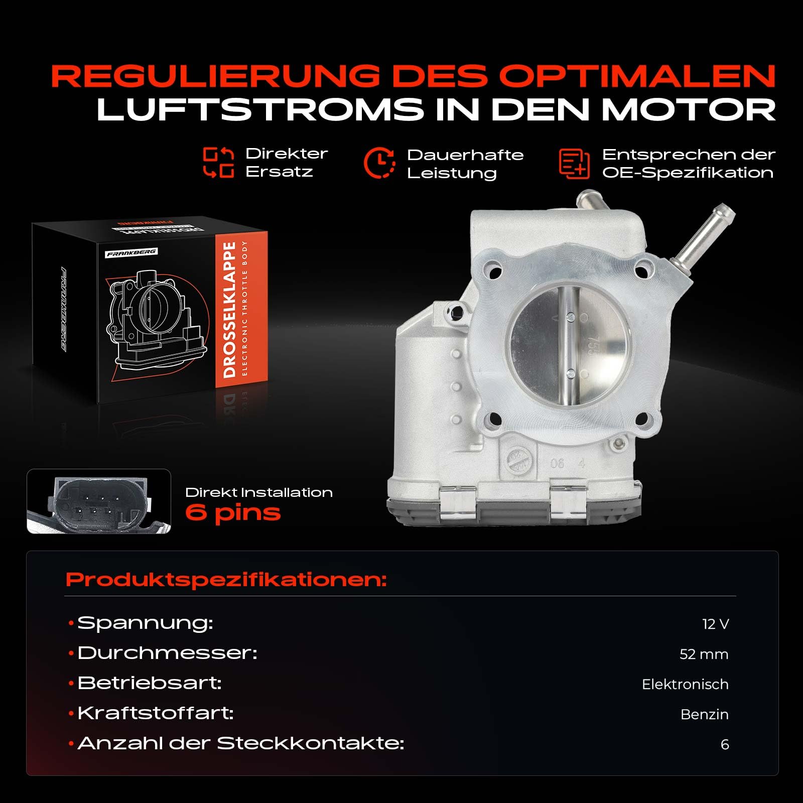 Frankberg Drosselklappenstutzen für i30 FD G-D Cee'D JD ED Cerato II TD Pro Cee'D Rio III UB Venga YN 1.4L 1.6L Benzin 2006-2019 9590930008