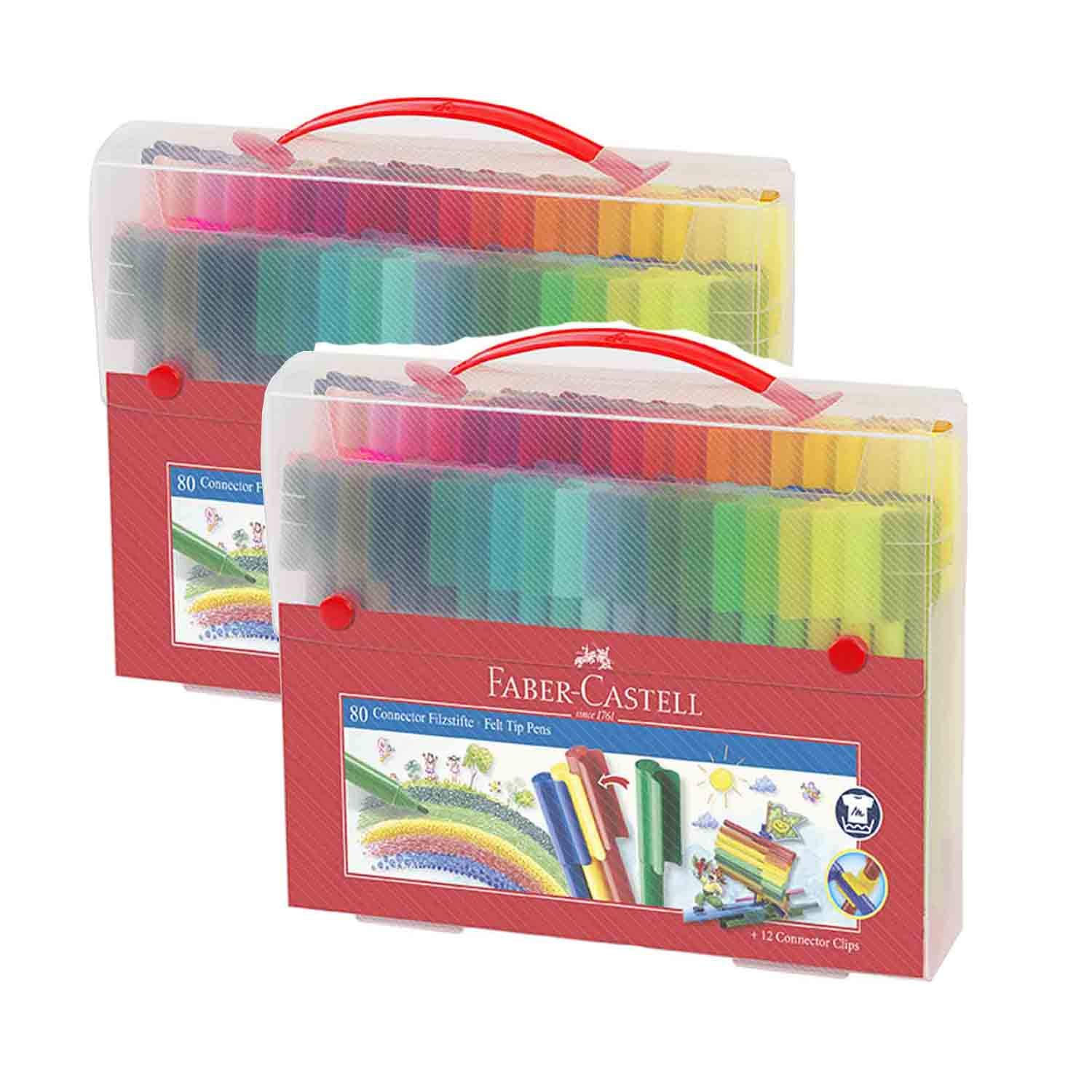 Faber-Castell 155579 Koffer Connector Filzstifte, 80-teilig von Faber-Castell (Doppelpack)