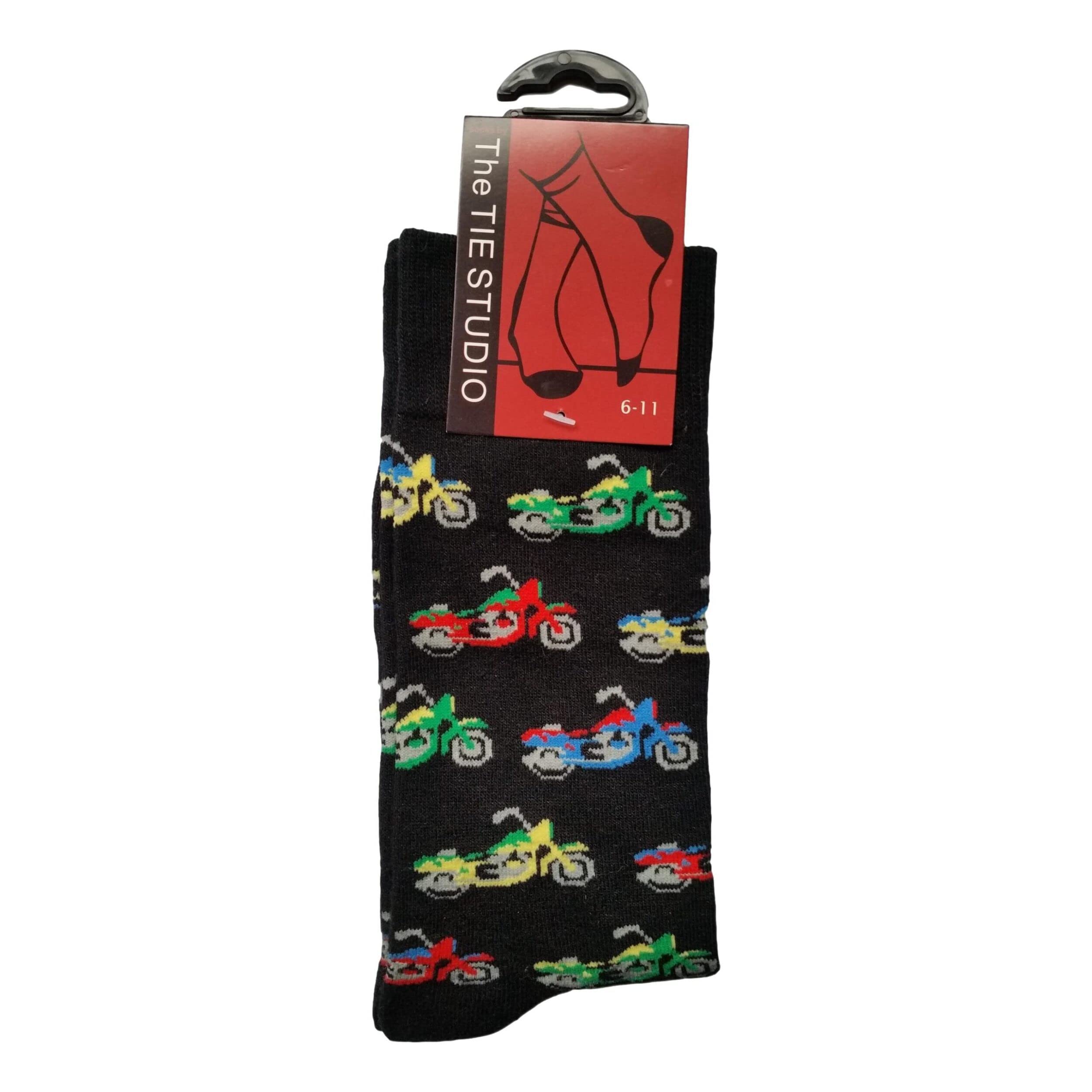 Tie Studio Coloured Small British Motorbikes repeating Unisex Socks Adult Size 6-11