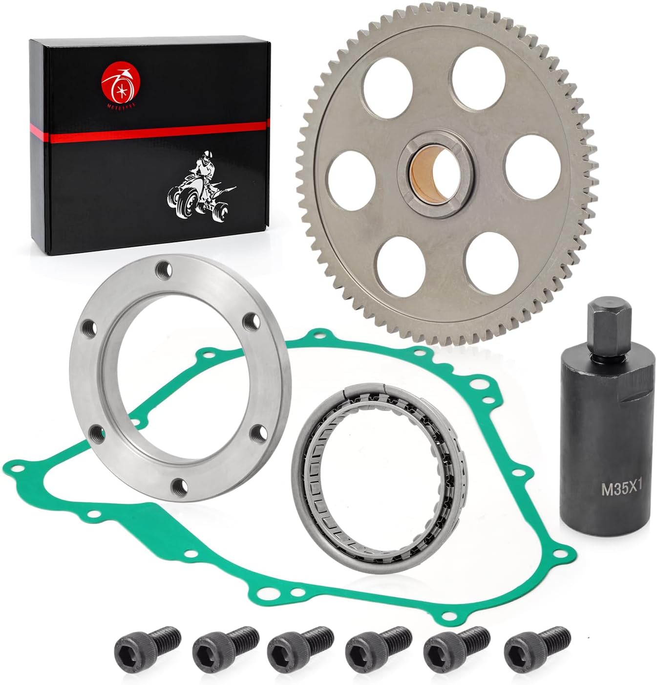 5GH-15451-00-00 Flywheel Puller & Starter Clutch kit Idler Gear One Way Bearing W/Gasket For YAMAHA Grizzly Kodiak 400 450 Wolverine 450 5GH-15517-10-00