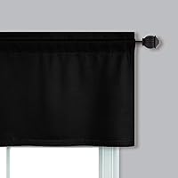 Vista 4 de Mrs.Naturall Black Valances for Windows 2 Pack,Small Blackout Valence Topper of Curtain Light Blocker Valance Curtains for Basement Window,18 Inch