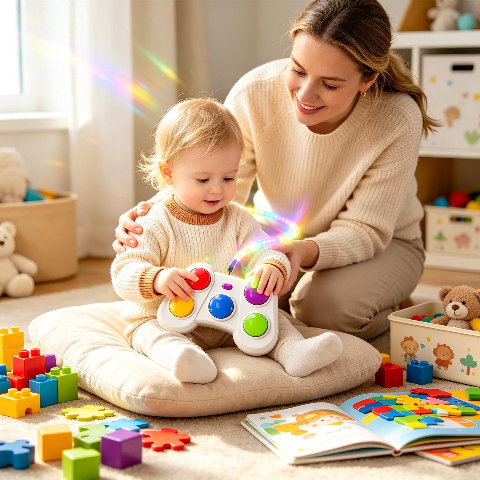 Jeu de rythme pour enfants - Jouet éducatif avec son lumineux et chargement