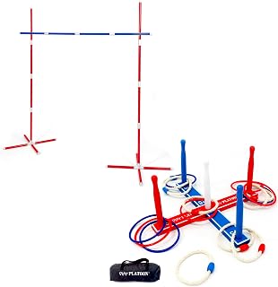 Play Platoon Limbo Game for Adults & Kids - Limbo Stick Yard Set for Outdoor Luau Party, Ring Toss Game - Kids Backyard Games