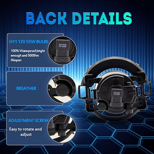 Miniatura 5 de ENERBITIOUS Lámparas antiniebla de repuesto para Nissan Xterra 2005-2014, conjunto de faros antiniebla Nissan Frontier 2010-2017 compatible con