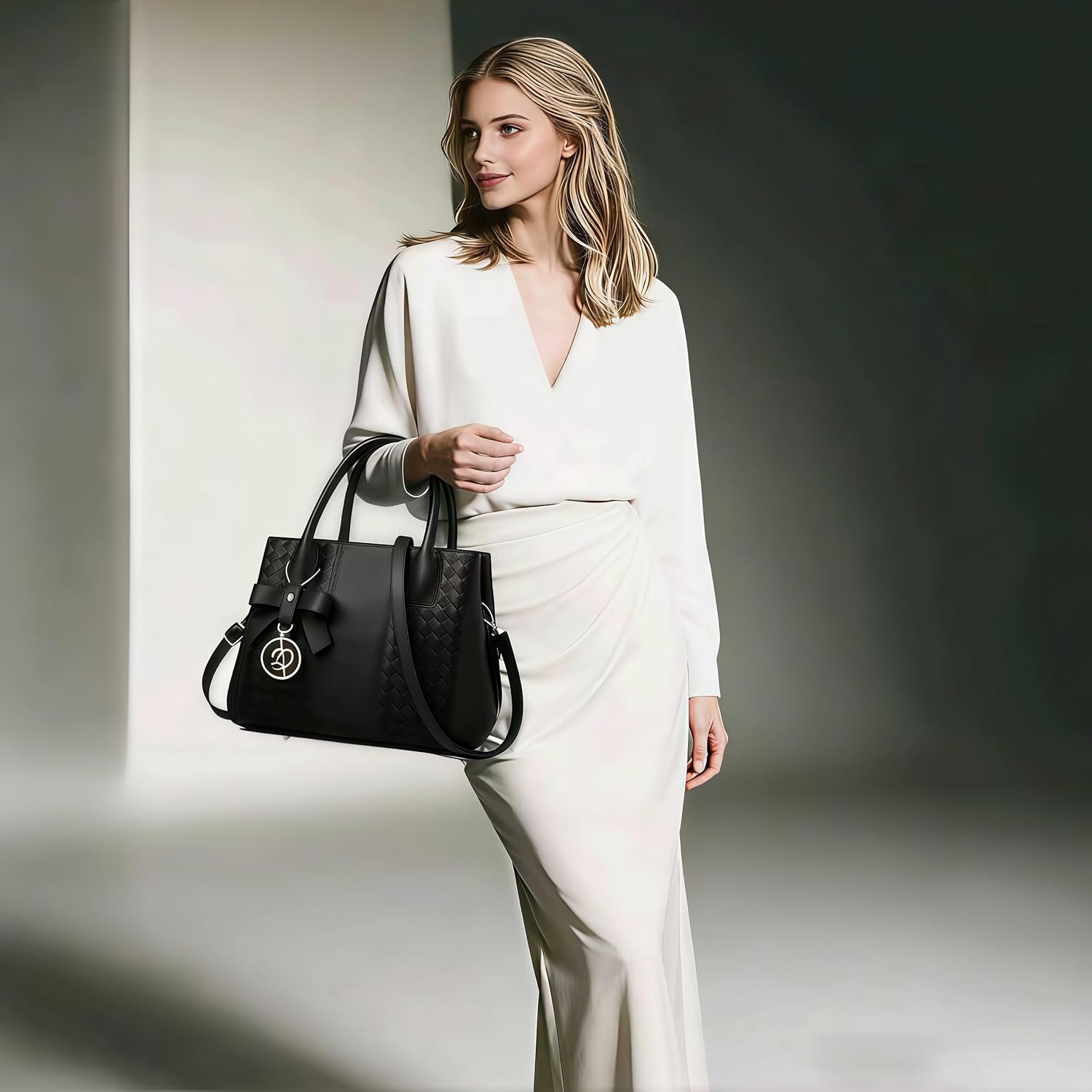 PU Leather Top Handle Satchel Shoulder Tote Bag for Women - Fashion Versatile Purse for Commute & Daily Use