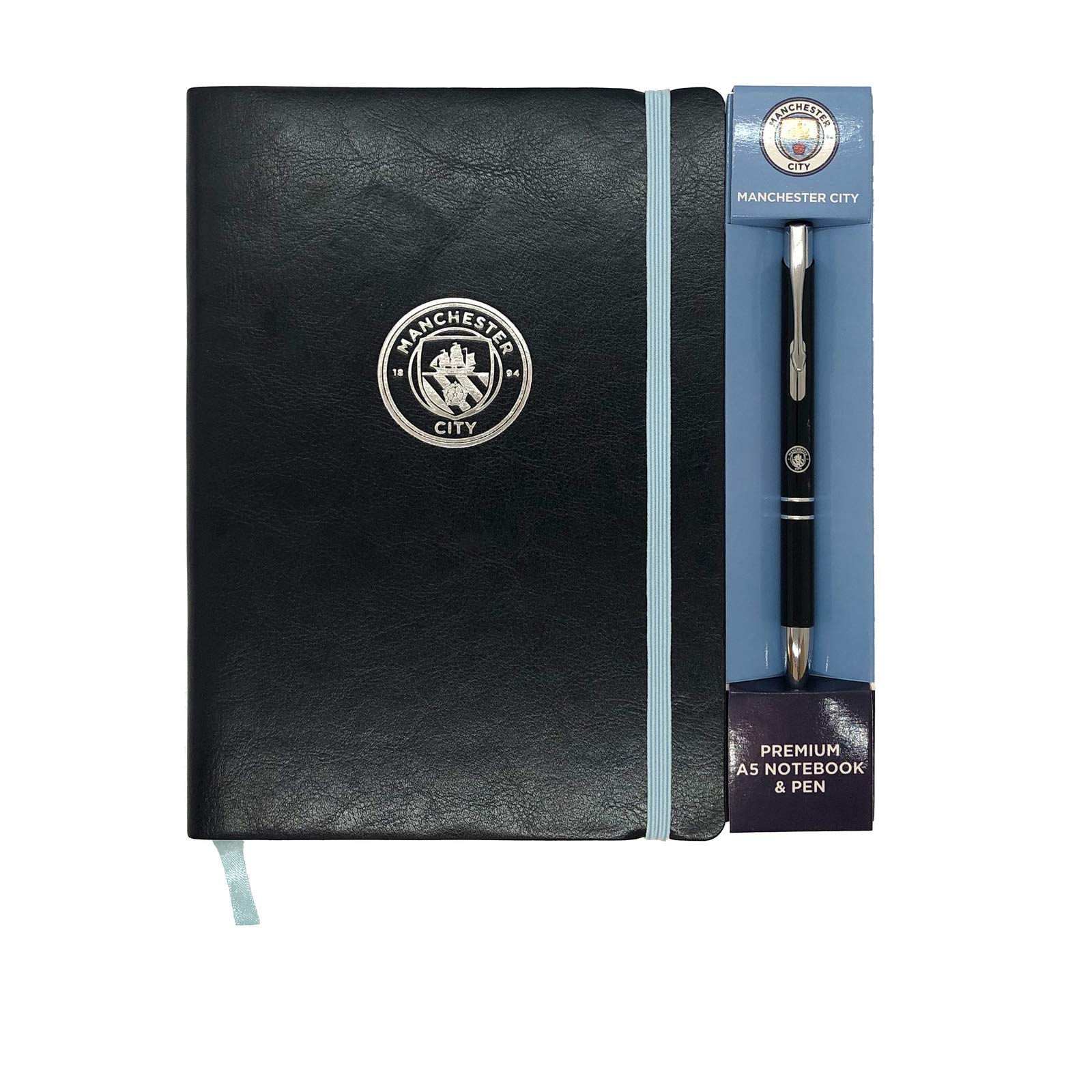 MANCHESTER CITY Notebook & Pen A5 Executive Premium OFFICIAL Football Gift