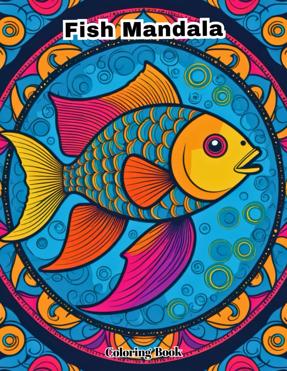 Adult Coloring Book: Intricate Fish Mandalas for Deep Relaxation and Mindfulness.
