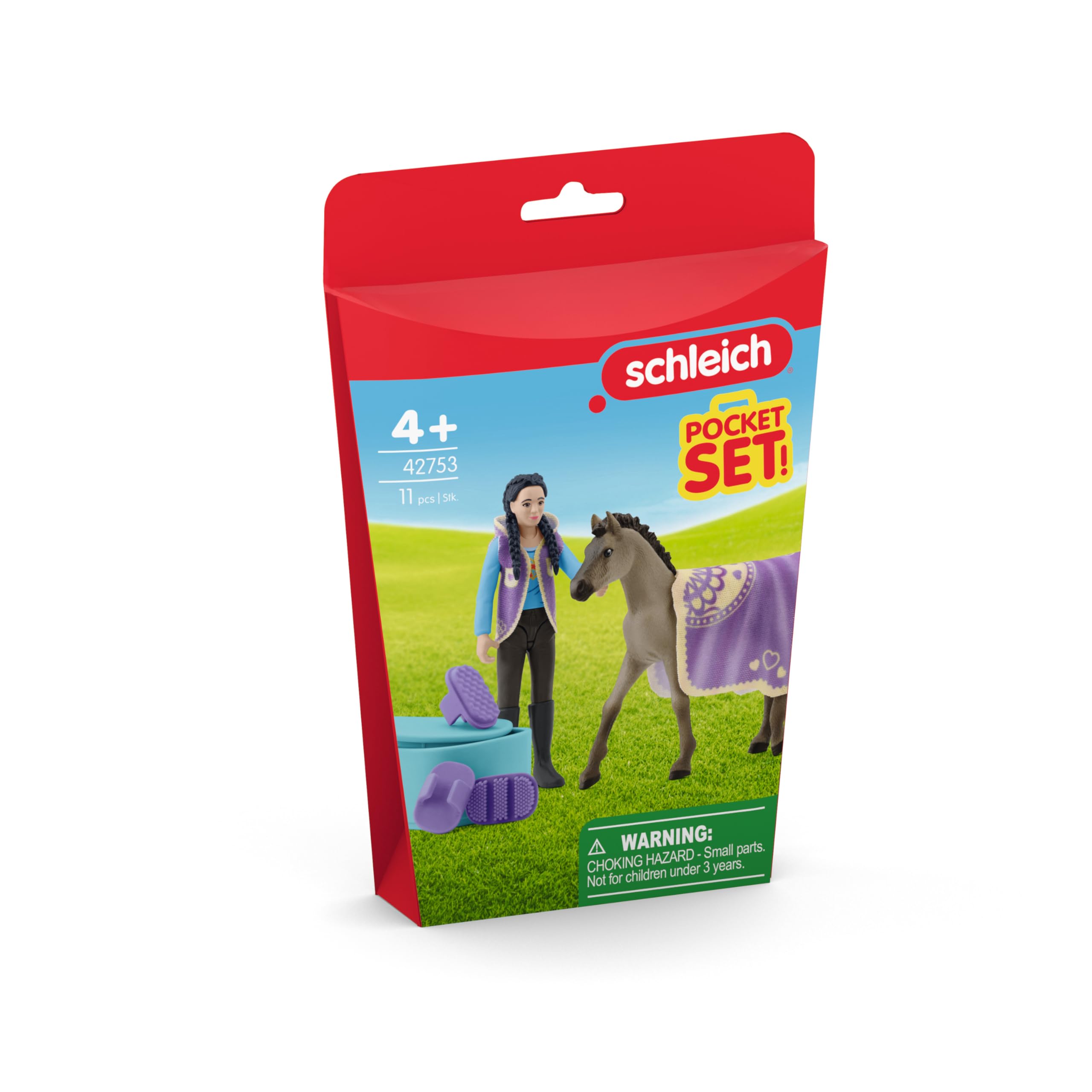 Schleich Horse Club Beauty Set including Kim 11 Piece Pocket Set for Girls and Boys Ages 4+, Multicolor - Image 2